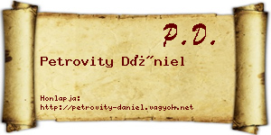 Petrovity Dániel névjegykártya